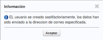 Figura 04 - Mensaje de información de creación de Usuarios.